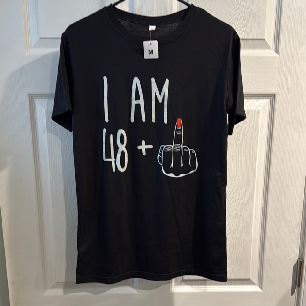 Black Graphic Tee - I Am 48+